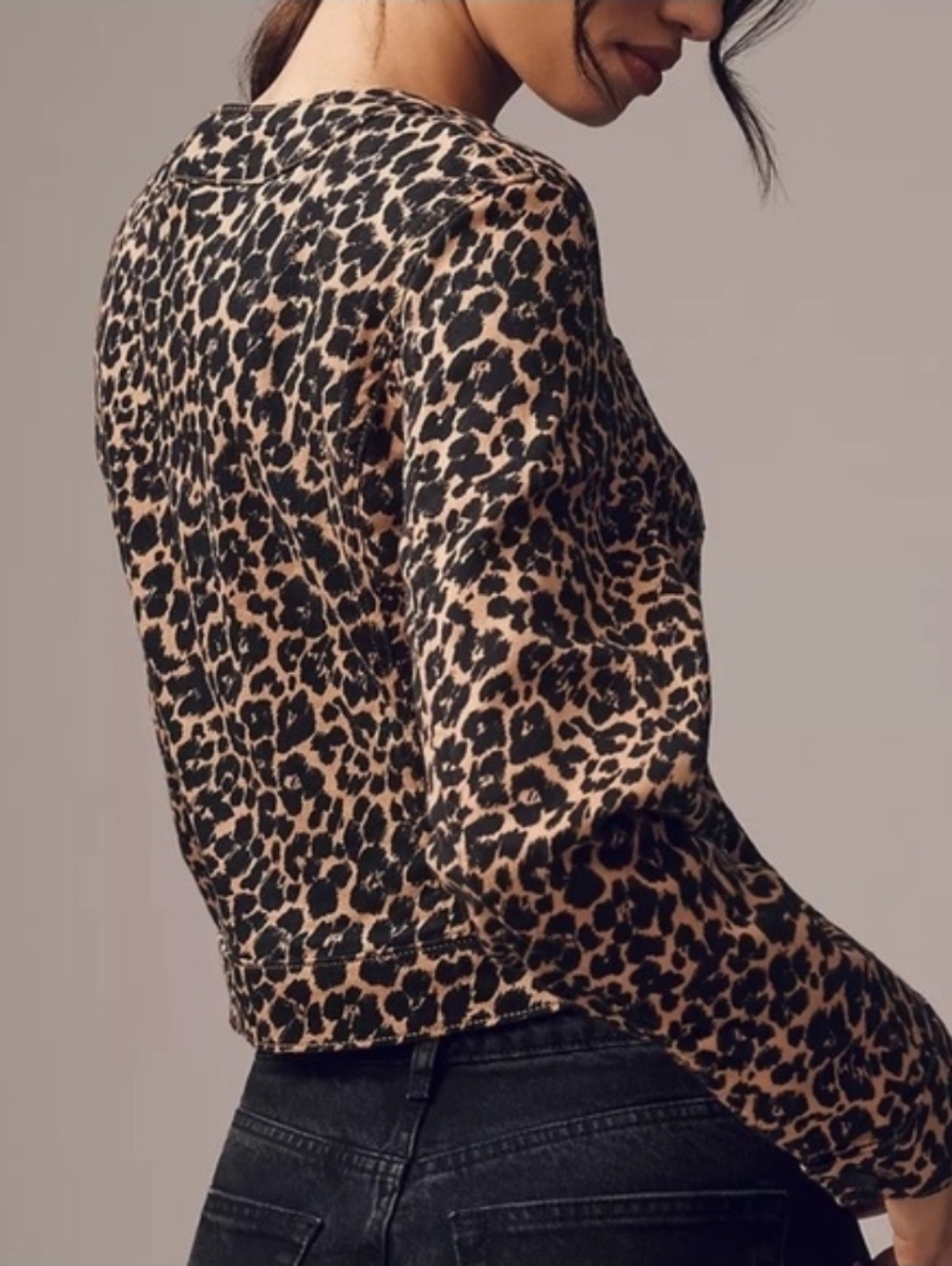 Antro The Cora Patch Pocket Jacket MaeveLeopard  Mobwife Strechy Size Large - Picture 5 of 15